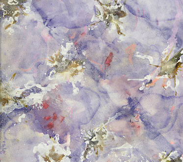 Etta Scotti pittrice quadro astratto informale macchie lilla e bianco