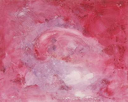 Etta Scotti pittrice quadro astratto informale rosa rosso e bianco